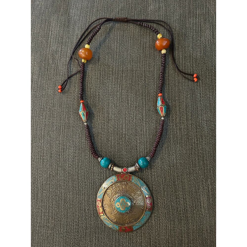 Vintage Tibetan Turquoise and Coral Necklace